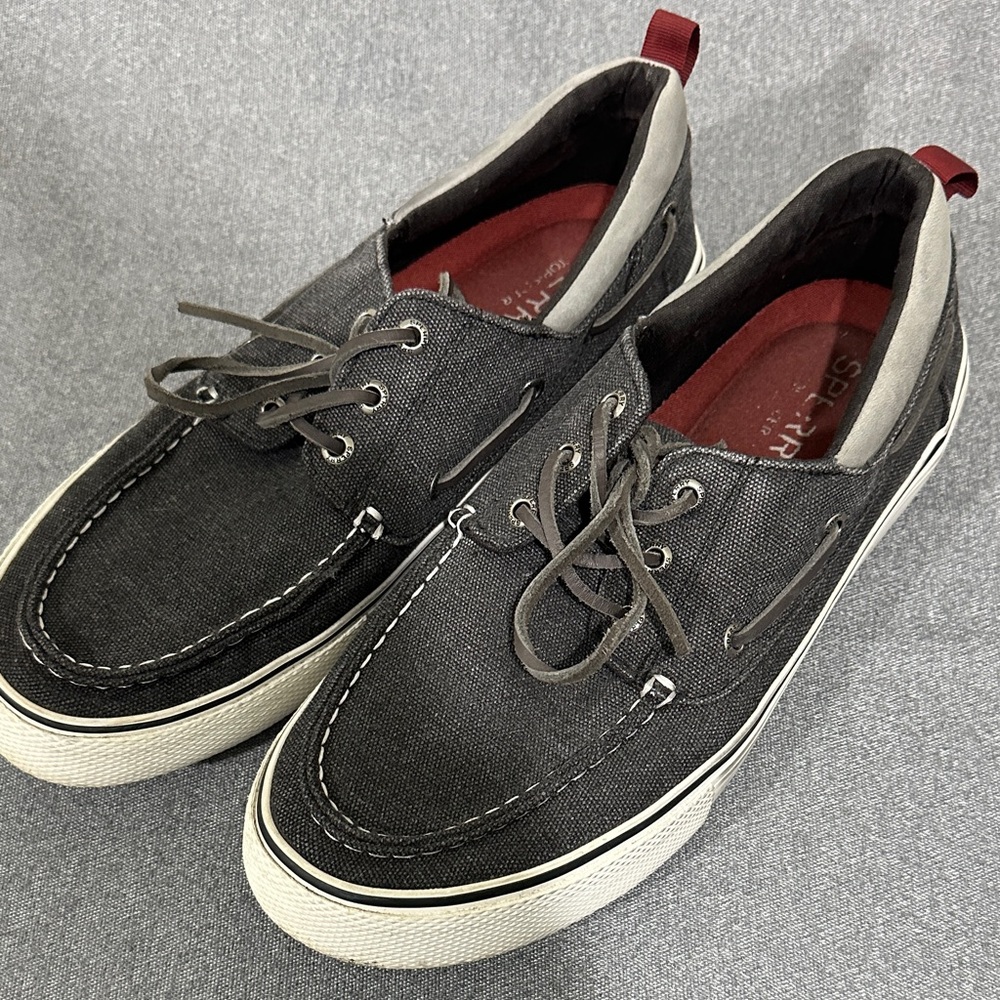 Sperry Men's Charcoal Canvas Boat Shoes